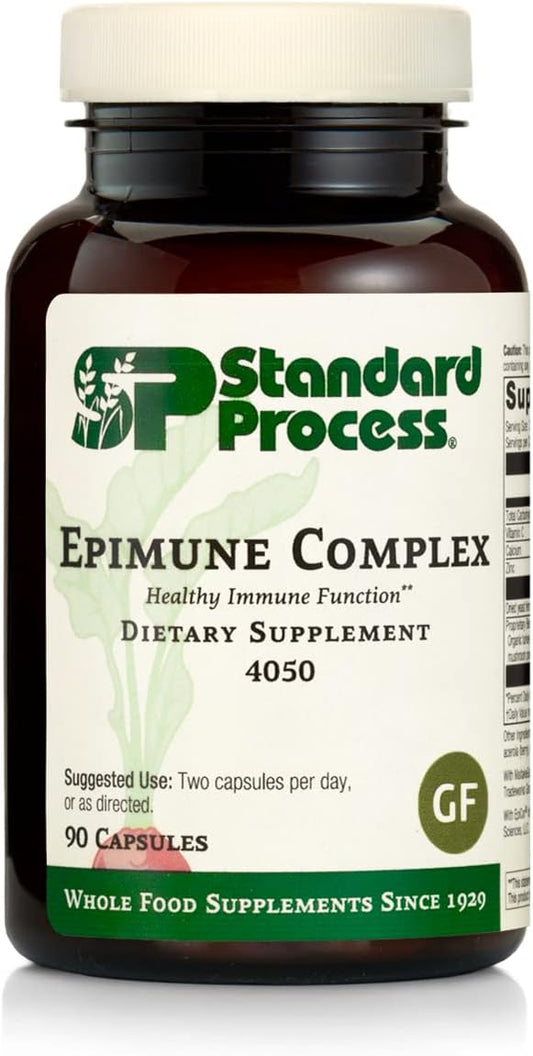 Standard Process Epimune Complex - Whole Food Respiratory Support Capsules with Maitake Mushroom, Superfruit, Coriolus Versicolor, and Acerola - 90 Count