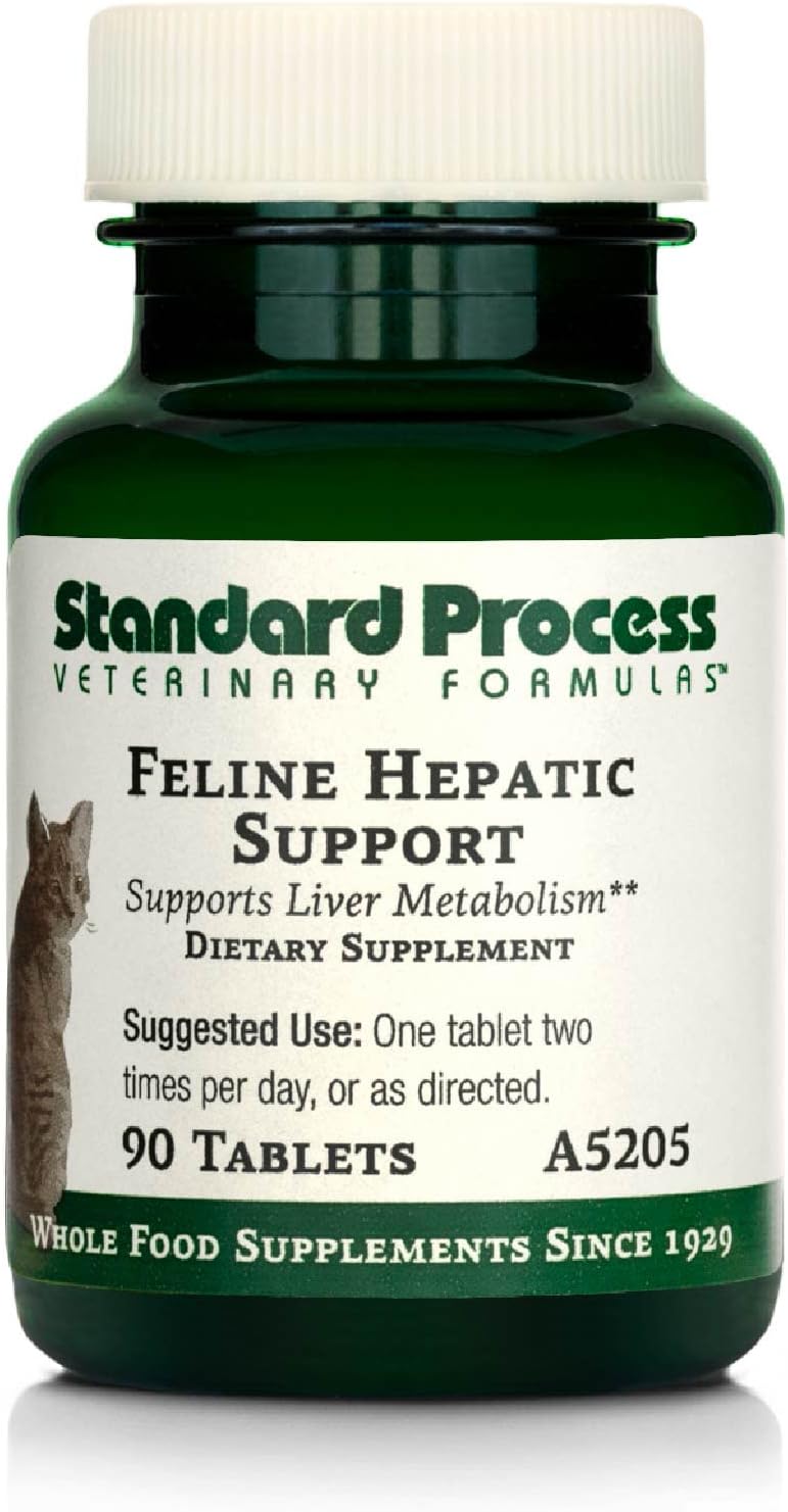 Standard Process Feline Hepatic Support Tablets - Liver Health Supplement for Cats - Supports Hepatic Circulation, Metabolism, and Immune Function - 90 Tablets