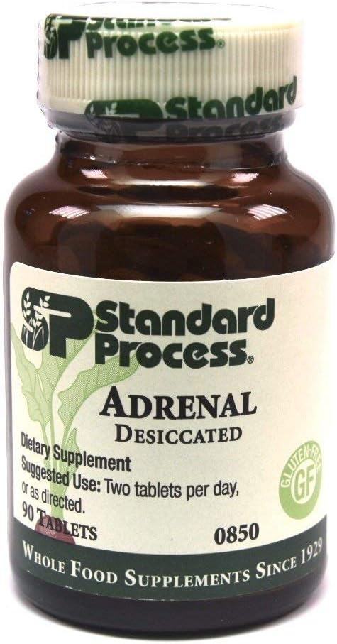 Standard Process Inc. Adrenal Desiccated Tablets for Energy, Immune System, and Health - 90 Gluten-Free Tablets
