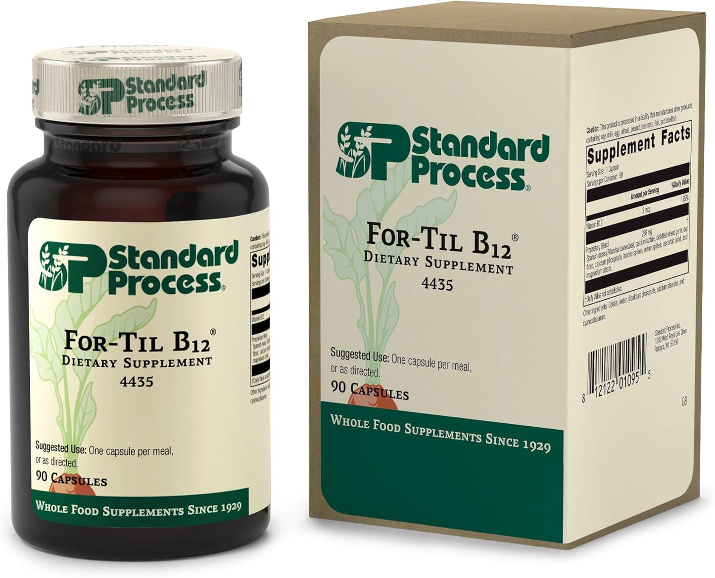 Standard Process Inc. Whole Food Vitality and Immune Support Capsules with B12, Tillandsia, Calcium Lactate, Ascorbic Acid - 90 Count