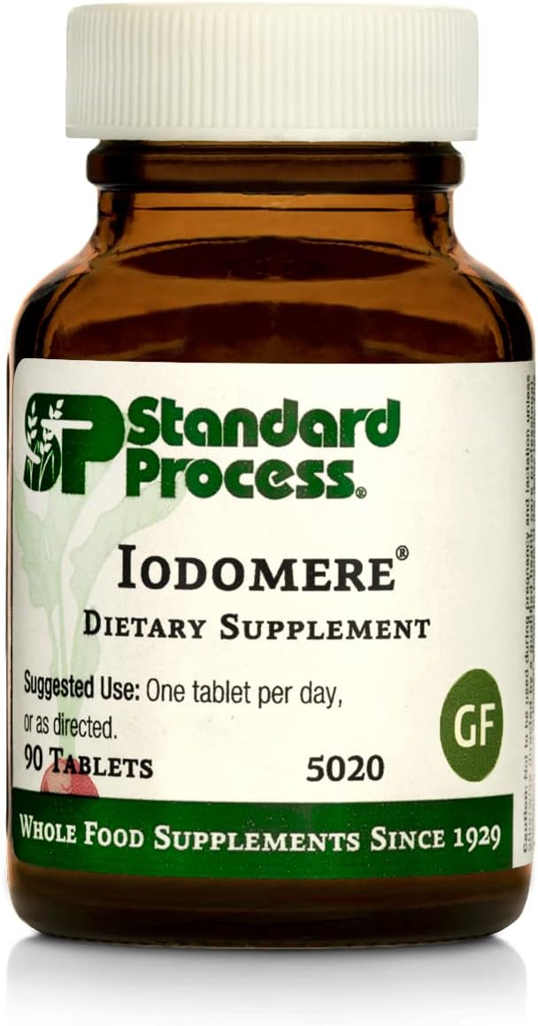 Standard Process Iodomere Tablets - Whole Food Thyroid Support with Organic Ingredients - 90 Count