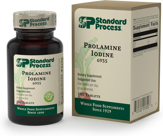 Standard Process Prolamine Iodine Tablets - Promotes Healthy Iodine Levels & Thyroid Function - Gluten Free & Vegetarian - 180 Tablets
