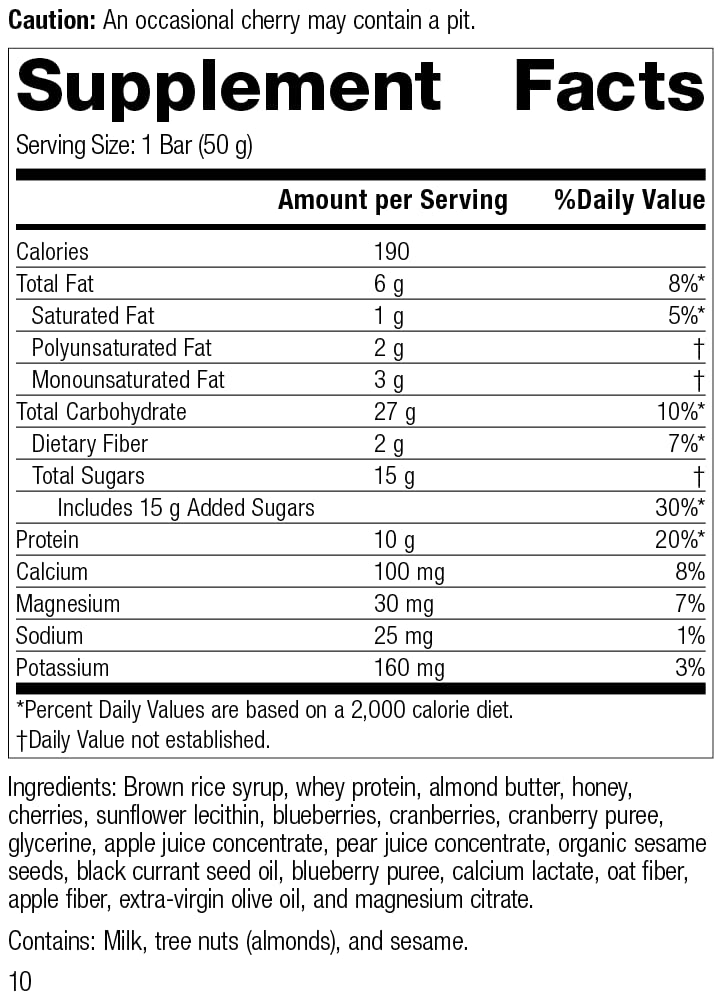 Standard Process StandardBar: Gluten-Free Protein Bar with Whole Food Calcium, Potassium, Vegetarian Formula - 18 Bars - Berry Pack