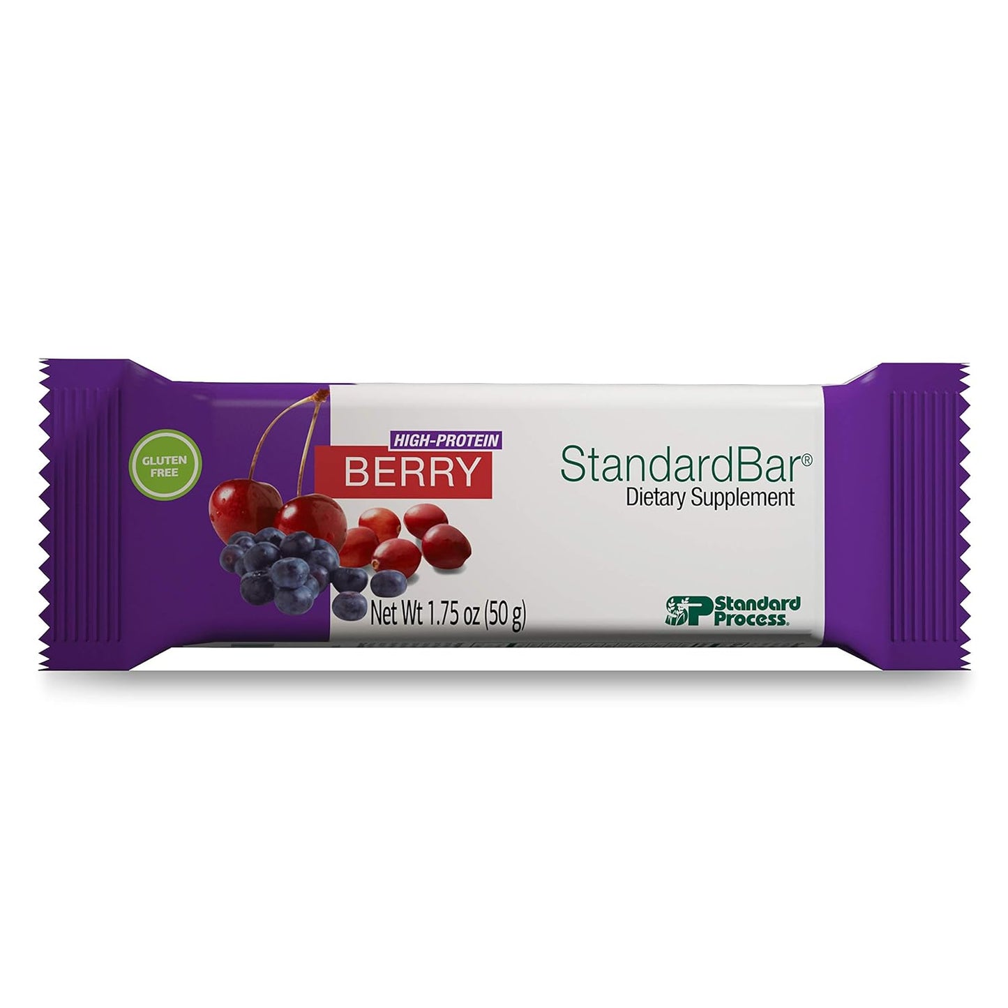 Standard Process StandardBar: Gluten-Free Protein Bar with Whole Food Calcium, Potassium, Vegetarian Formula - 18 Bars - Berry Pack