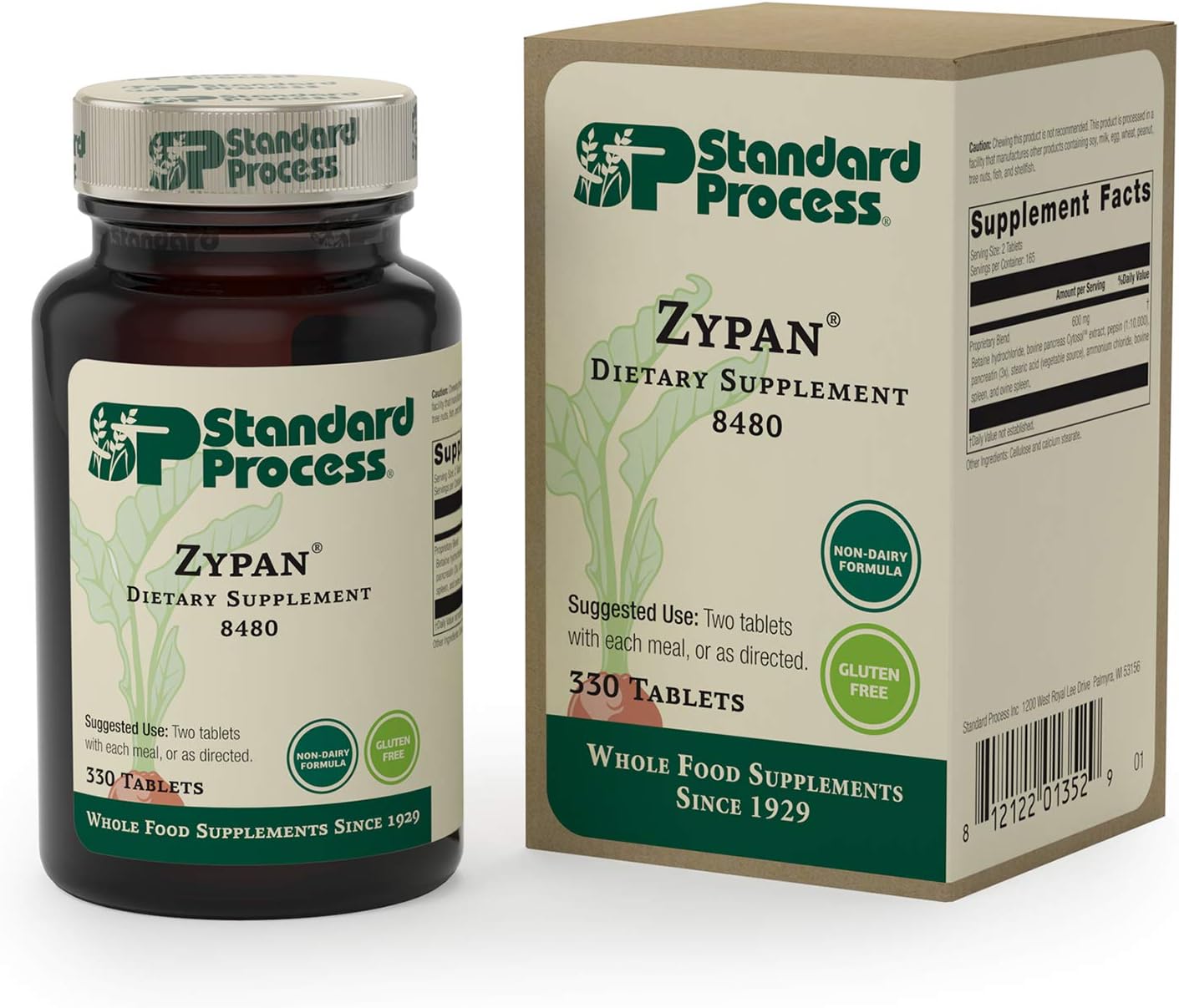 Standard Process Zypan Digestive Health Supplement - Supports Macronutrient Digestion - 330 Tablets