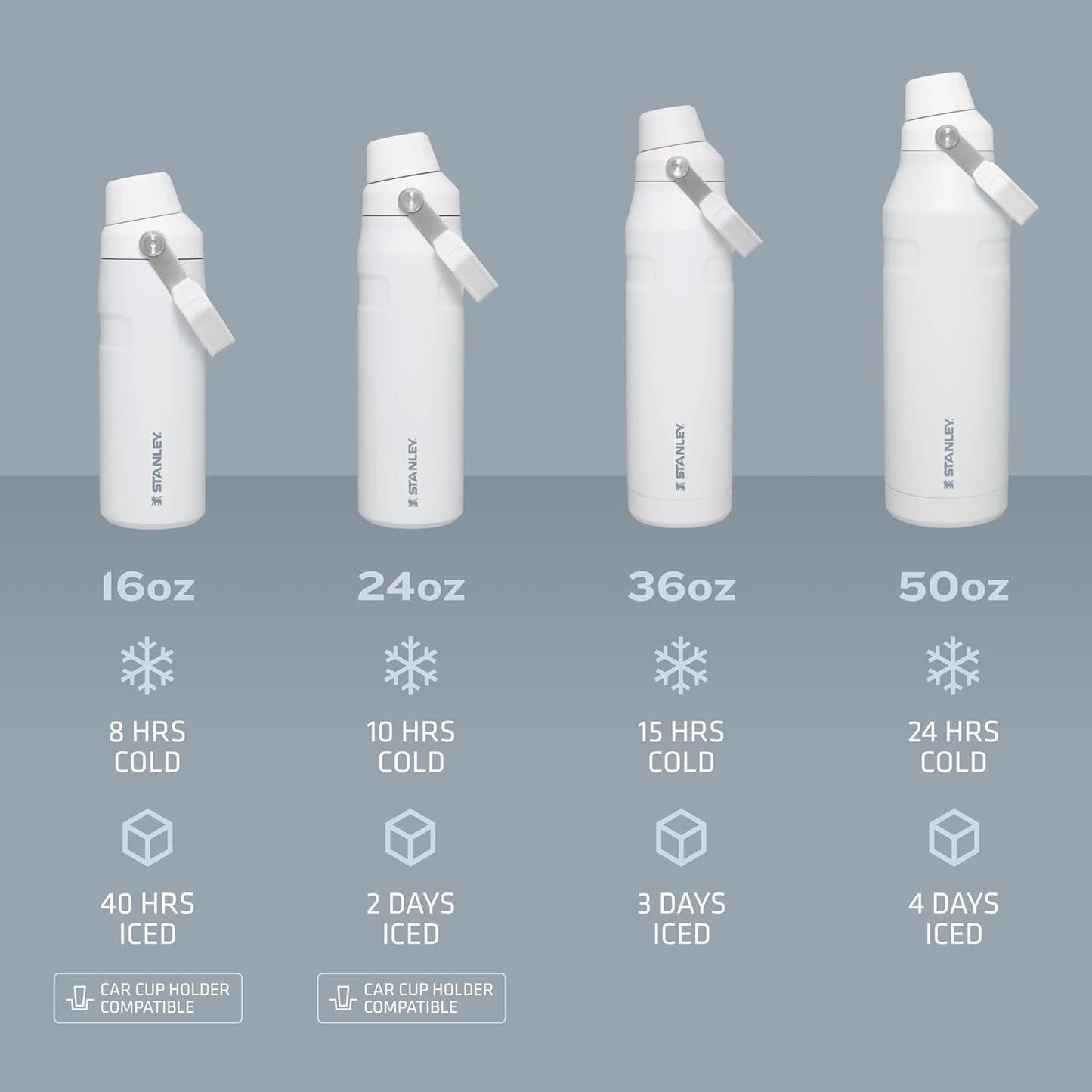 Stanley IceFlow Insulated Stainless Steel Water Bottle with Angled Spout Lid - Lightweight, Leakproof, and BPA-Free for Travel and Sports
