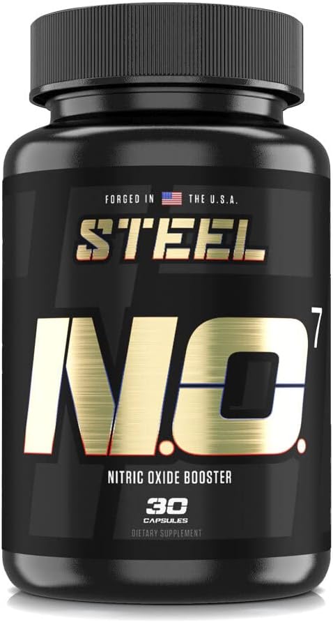 Steel Supplements N.O.7 Nitric Oxide Formula for Blood Flow and Vascular Support - 30 Capsules
