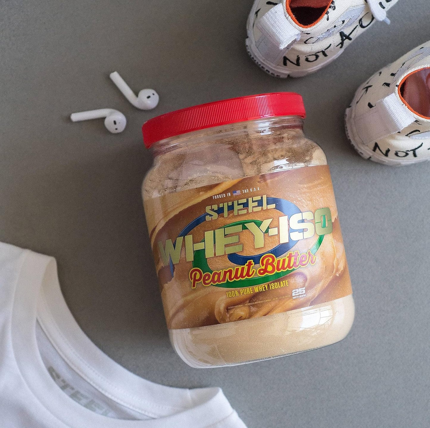 Steel Supplements Whey-Iso Peanut Butter Flavor: Fast-Absorbing Whey Isolate Protein Powder for Lean Muscle Growth, Easy Digestion, Gluten-Free, Low Carb - 25 Servings