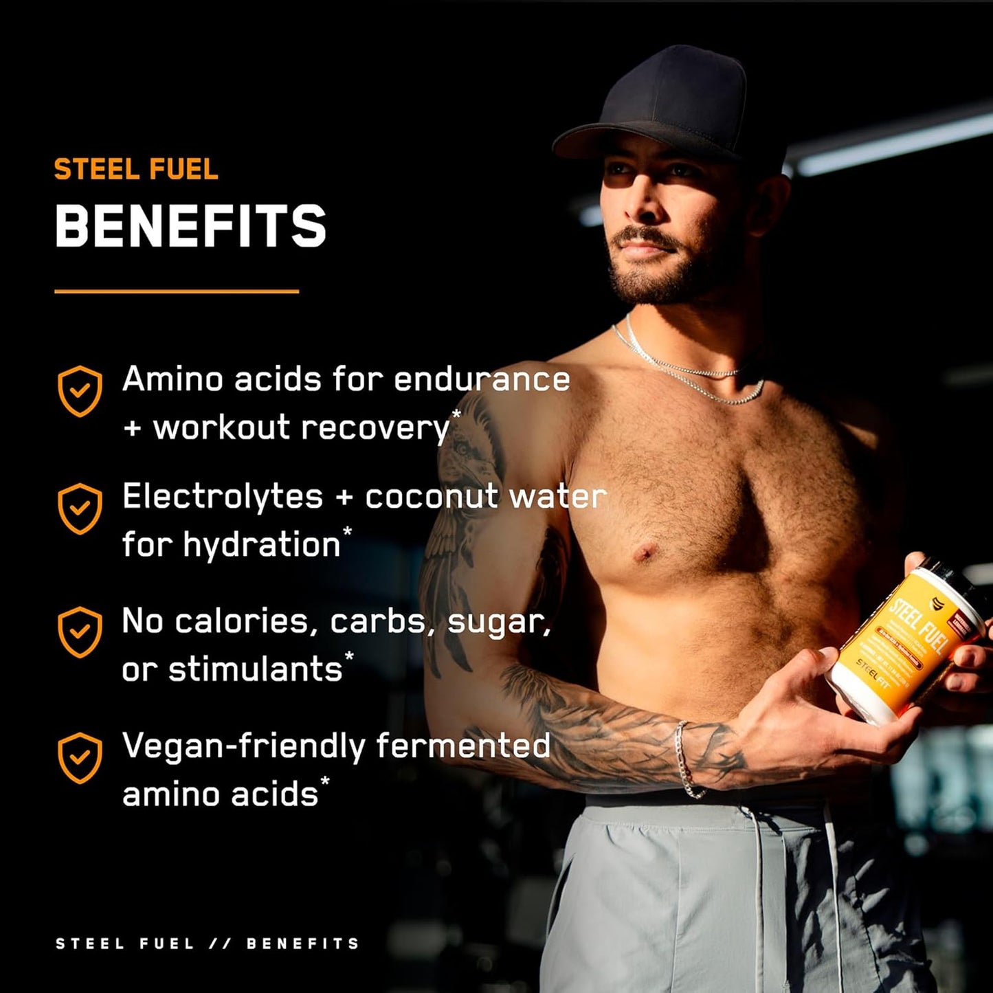 SteelFit Steel Fuel BCAA Electrolyte Powder - Sugar-Free Lemon Lime Amino Acids - 30 Servings for Workout Hydration, Muscle Growth & Recovery