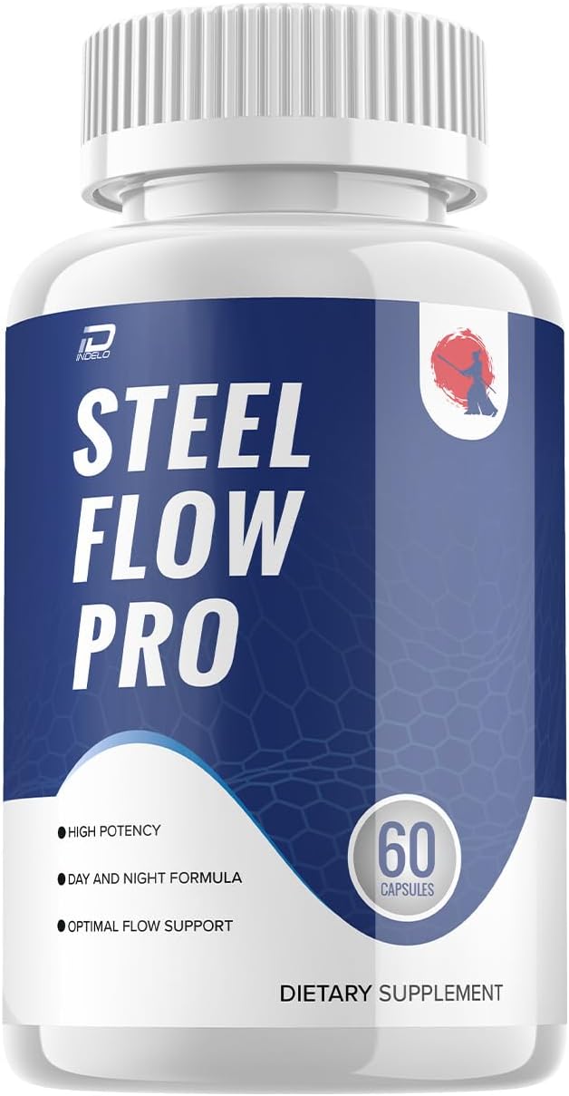 SteelFlowPro Advanced Prostate Supplement for Men - Energy Pills for Bladder Control & Overall Men's Health - 60 Capsules