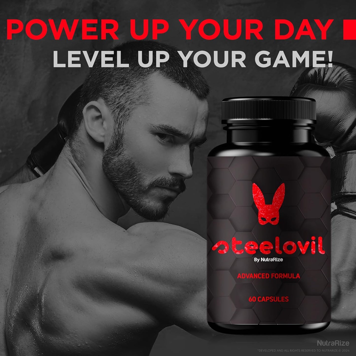 Steelovil Capsules for Men (3 Pack) - All Natural Male Supplement for Energy & Health - Official Steelovil Pills with NutraRize - 180 Capsules