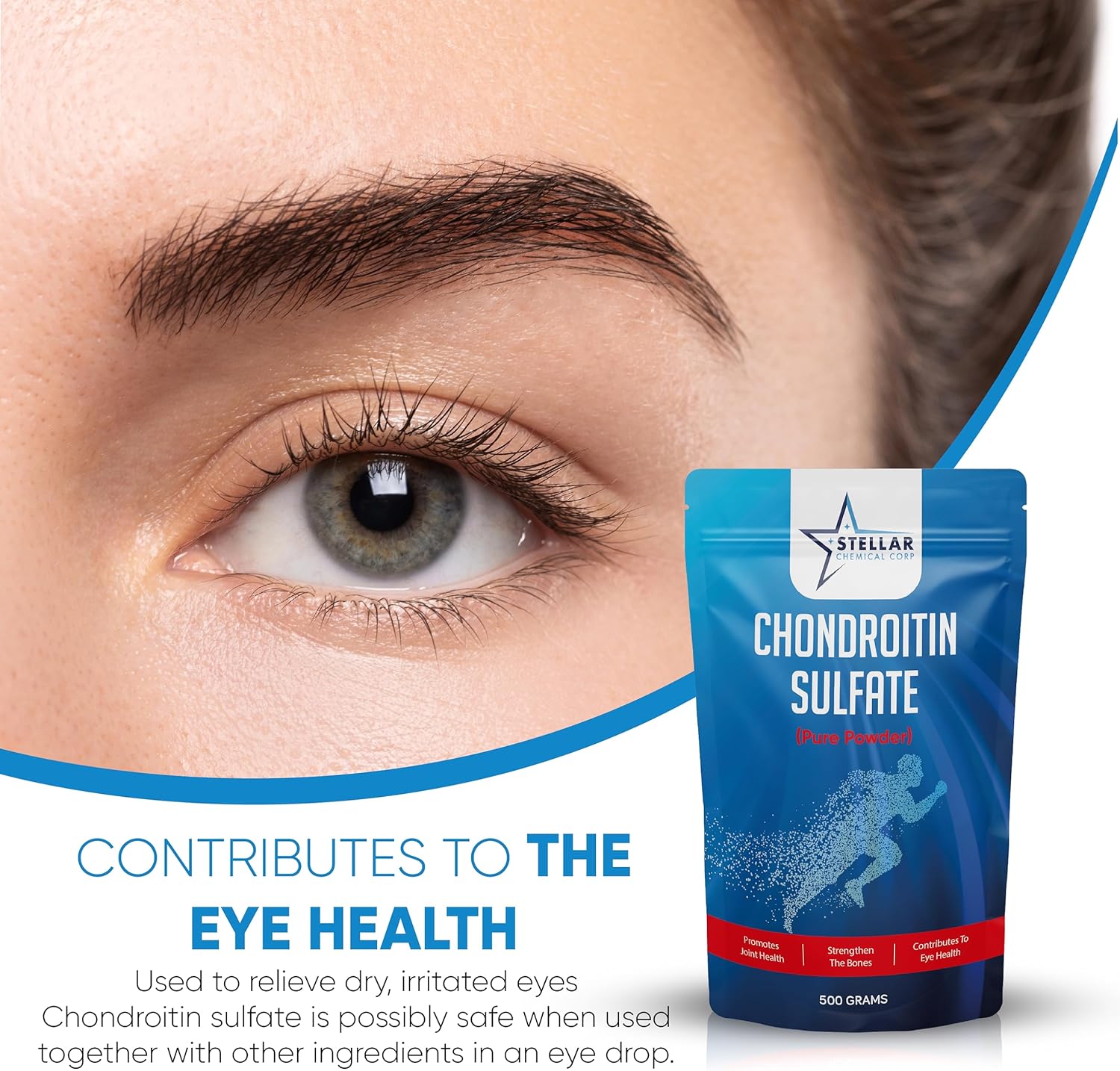 Stellar Chemicals Chondroitin Sulfate Powder 500g - Joint and Bone Support Supplement