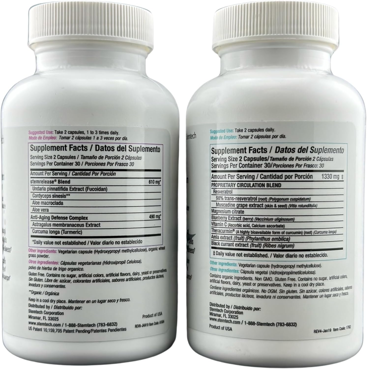 StemTech StemFlo® Advanced Formula 2 Pack - Trans-Resveratrol & Curcumin for Health & Vitality