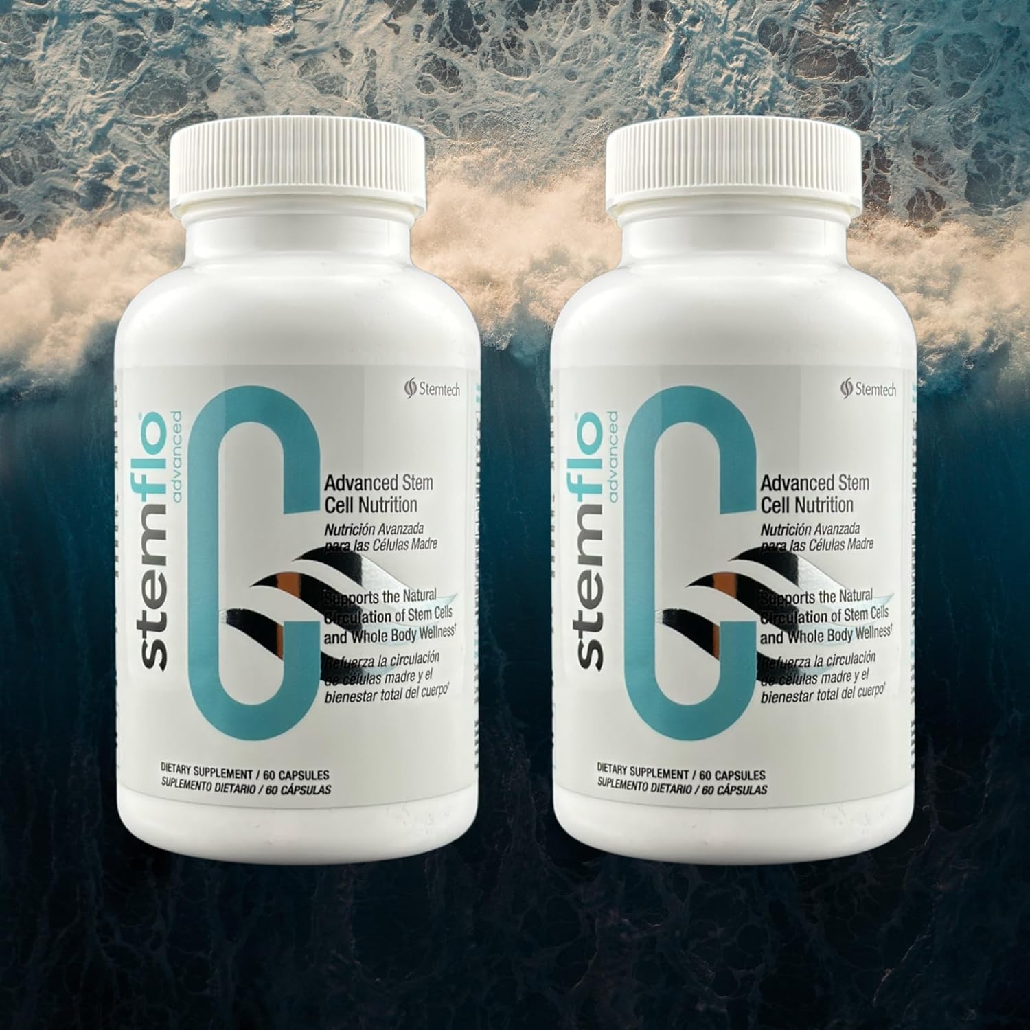 StemTech StemFlo® Advanced Formula 2 Pack - Trans-Resveratrol & Curcumin for Health & Vitality