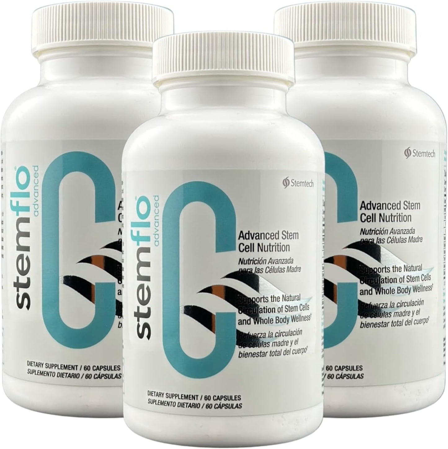 StemTech StemFlo® Advanced Formula 3 Pack - Supports Health, Longevity, and Vitality with Trans-Resveratrol, Curcumin, and Super Antioxidants