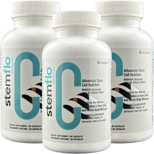 StemTech StemFlo® Advanced Formula 3 Pack - Supports Health, Longevity, and Vitality with Trans-Resveratrol, Curcumin, and Super Antioxidants
