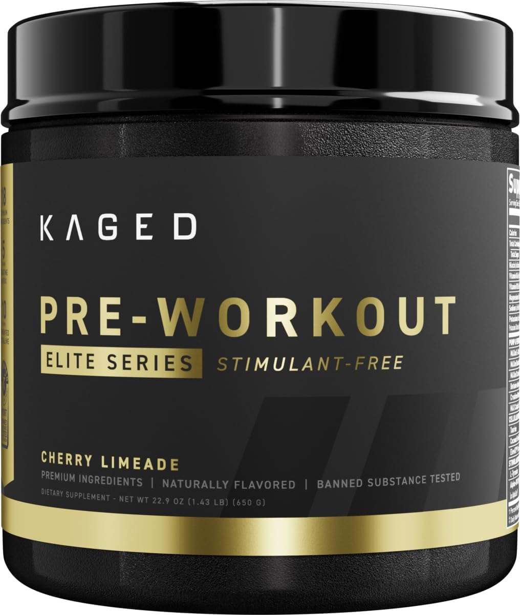 Stim-Free Pre-Workout Powder with L-Citrulline, Beta Alanine, and Creatine - Power, Stamina, Focus - Cherry Limeade Flavor - 20 Servings