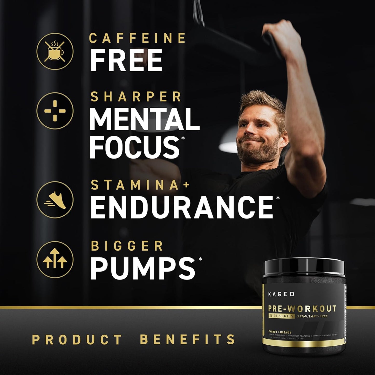 Stim-Free Pre-Workout Powder with L-Citrulline, Beta Alanine, and Creatine - Power, Stamina, Focus - Cherry Limeade Flavor - 20 Servings