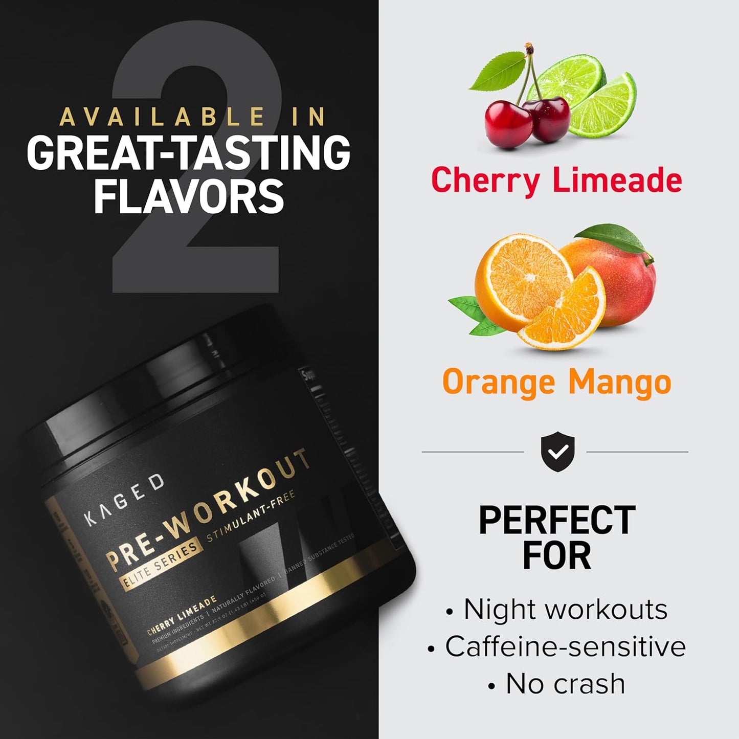 Stim-Free Pre-Workout Powder with L-Citrulline, Beta Alanine, and Creatine - Power, Stamina, Focus - Cherry Limeade Flavor - 20 Servings