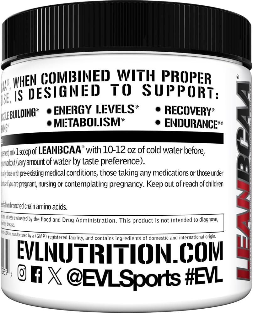 Stimulant-Free Lean BCAA Powder with CLA and Amino Acids for Muscle Recovery and Fat Burn - Fruit Punch Flavor