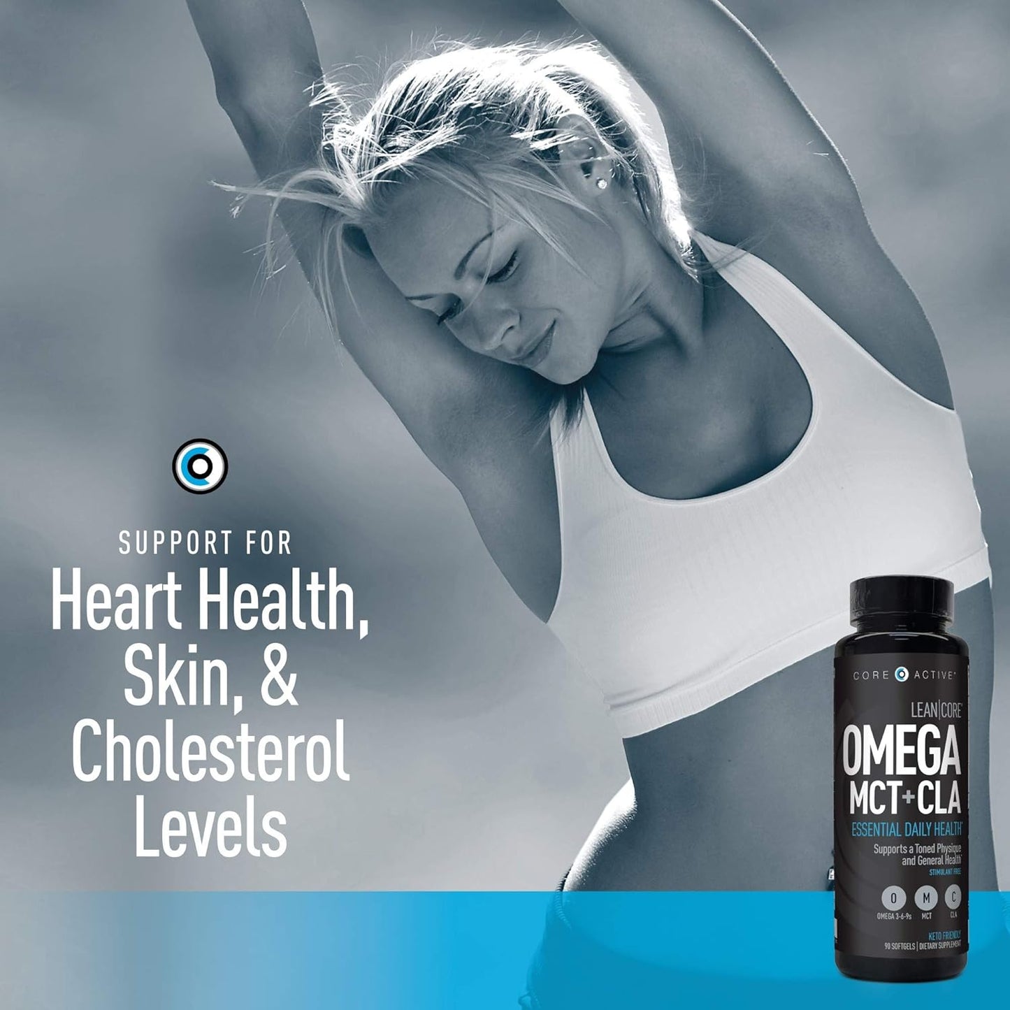 Stimulant-Free Lean Muscle Health Formula with Omega MCT, CLA, and Omega 3-6-9 Fatty Acids - 30 Day Supply (90 Softgels)
