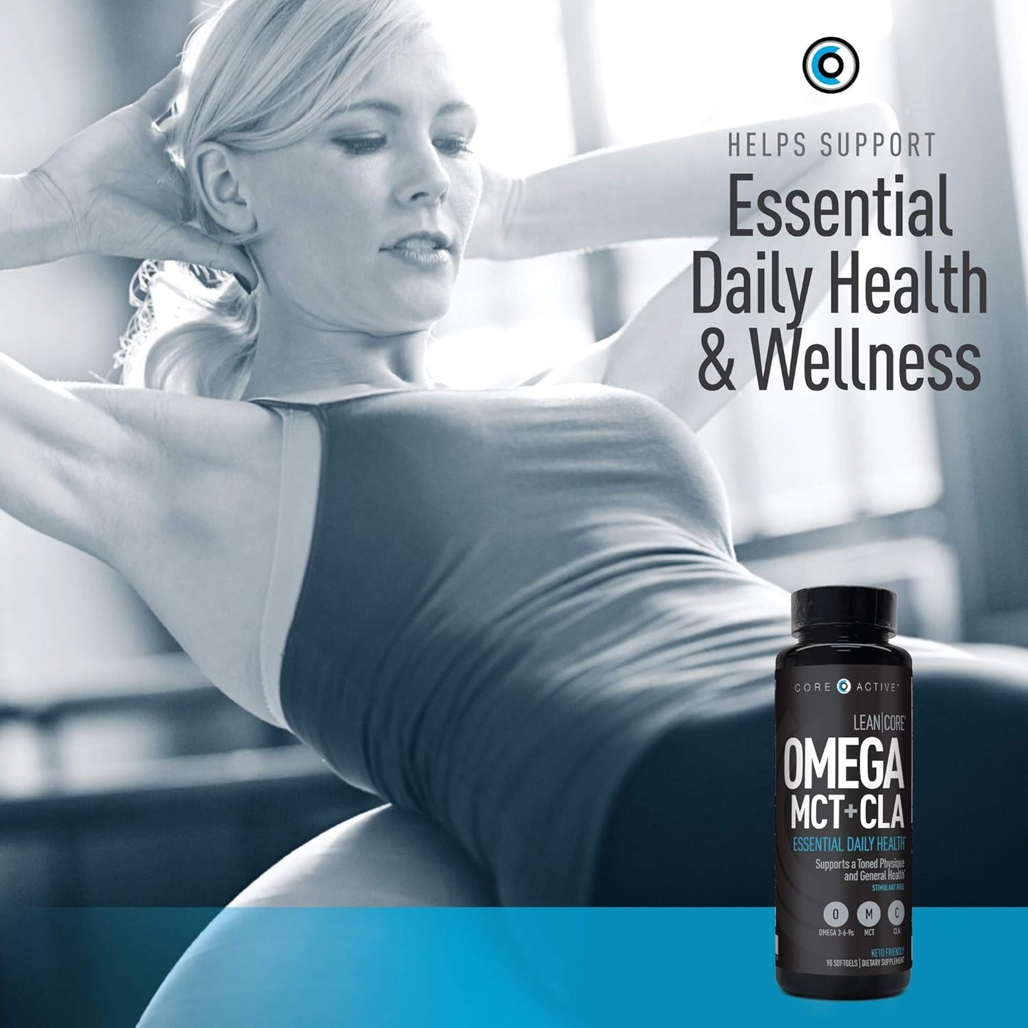 Stimulant-Free Lean Muscle Health Formula with Omega MCT, CLA, and Omega 3-6-9 Fatty Acids - 30 Day Supply (90 Softgels)