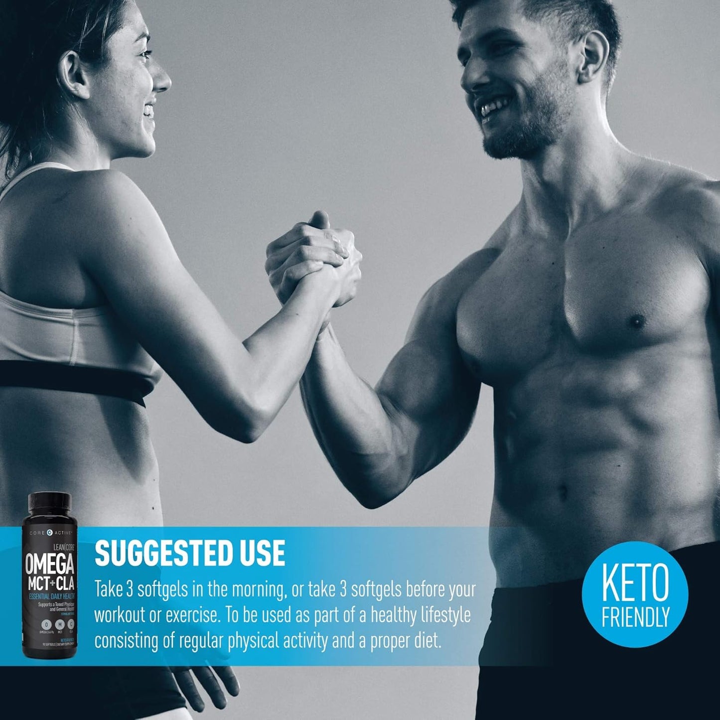 Stimulant-Free Lean Muscle Health Formula with Omega MCT, CLA, and Omega 3-6-9 Fatty Acids - 30 Day Supply (90 Softgels)