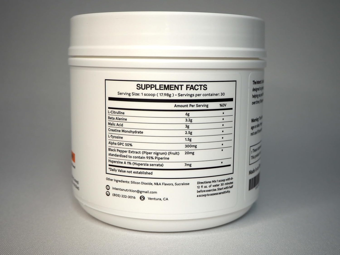 Stimulant-Free Pre-Workout for Energy, Endurance, Focus, and Strength by Intents Nutrition