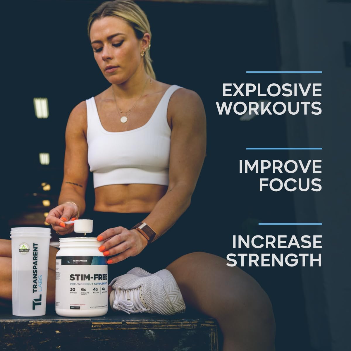 Stimulant-Free Pre-Workout Powder for Men and Women - Beta Alanine, Citrulline Malate, elevATP - 30 Servings - Tropical Punch Flavor