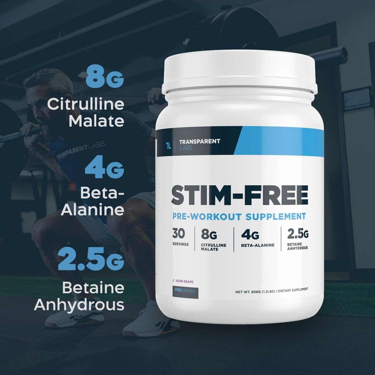 Stimulant-Free Pre-Workout Powder for Men and Women - Beta Alanine, Citrulline Malate, elevATP - 30 Servings - Tropical Punch Flavor