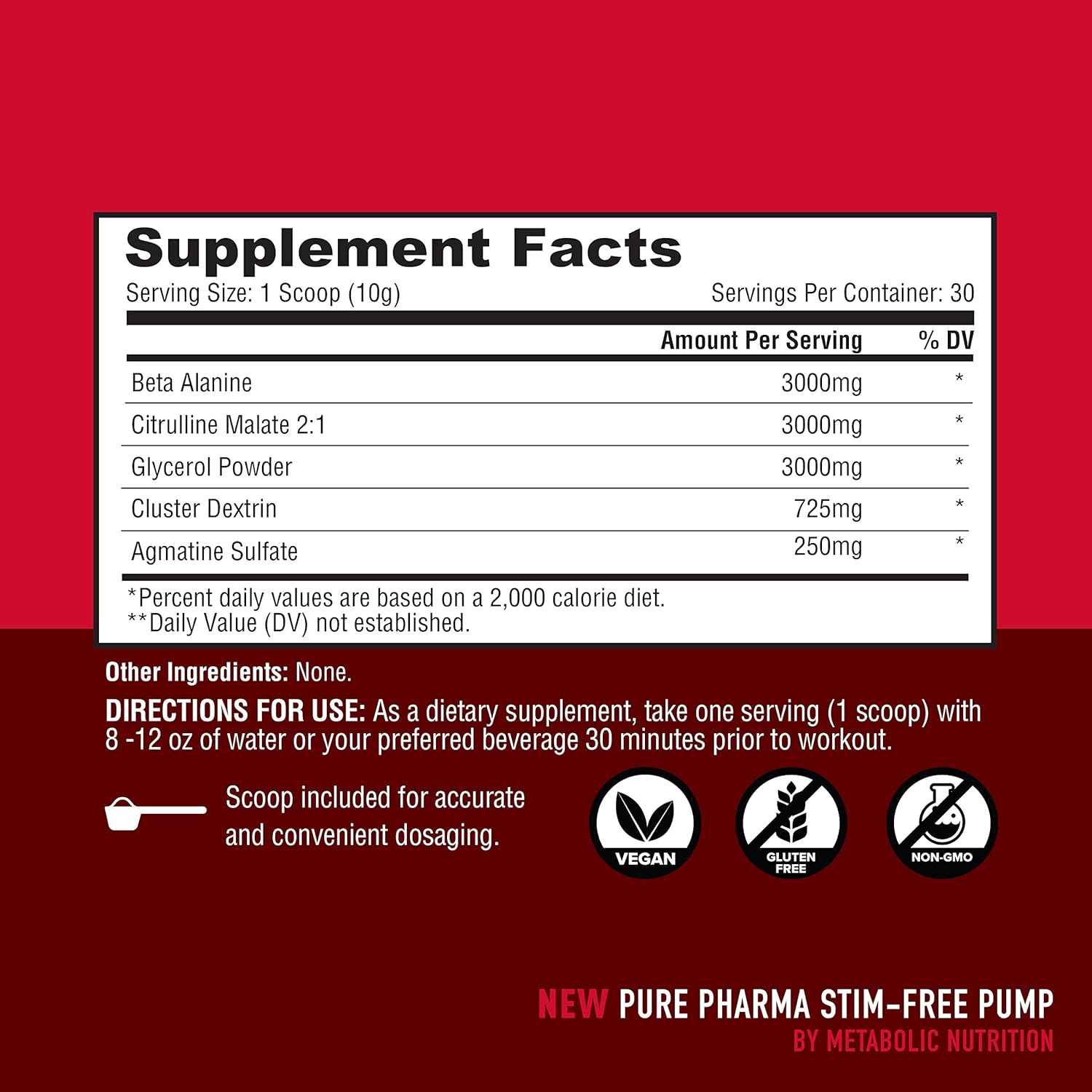 Stimulant-Free Pump Supplement for Metabolic Nutrition Boost
