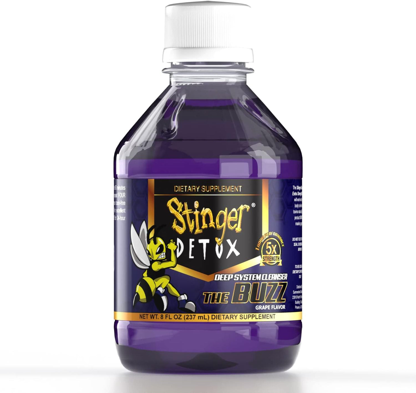 Stinger Detox Buzz 5X Grape Flavor Extra Strength Drink - 16 FL OZ (2 Pack)