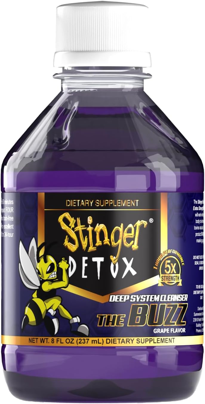 Stinger Detox Buzz 5X Grape Flavor Extra Strength Drink - 16 FL OZ (2 Pack)
