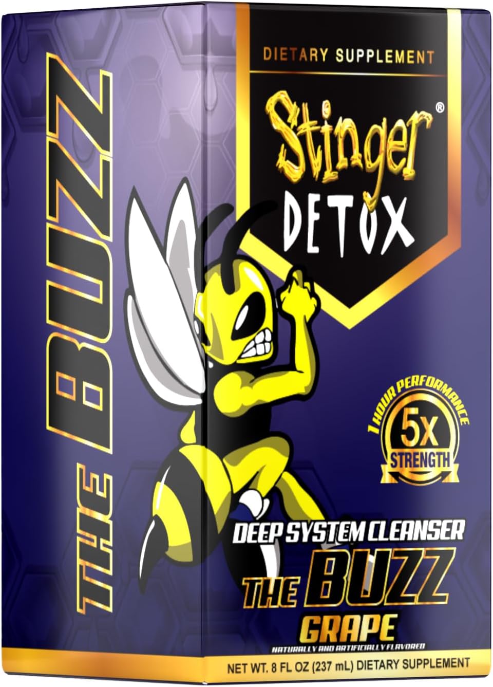 Stinger Detox Buzz 5X Grape Flavor Extra Strength Drink - 16 FL OZ (2 Pack)