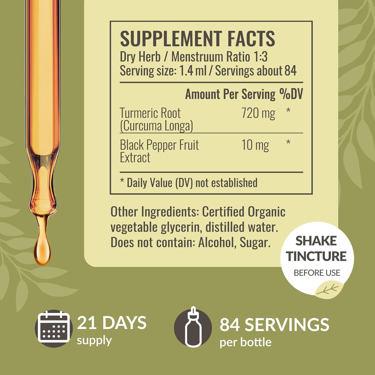 Stinging Nettle & Turmeric Curcumin Herbal Liquid Drops - 2 Pack Bundle - Vegan, Non-GMO, Sugar & Alcohol-Free - 4 fl oz each