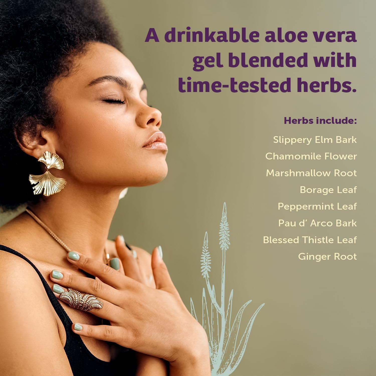 Stomach Formula Aloe Vera Gel Juice with Herbs for Gut Health - Heartburn Relief 32 Oz (Pack of 3)