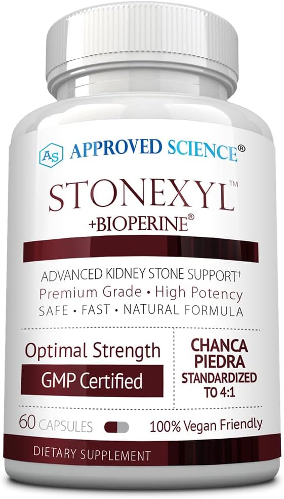 Stonexyl Kidney Stone Support Capsules - 60 Count - Chanca Piedra - High Absorption - Vegan Formula - 30 Day Supply