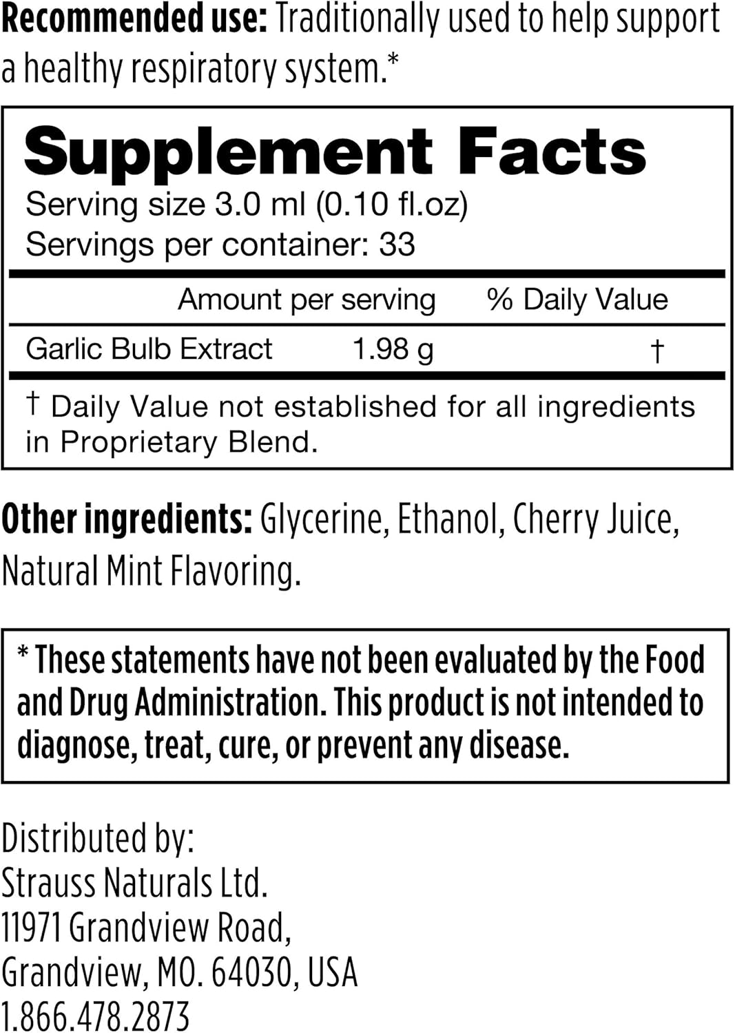 Strauss Naturals Coldstorm Drops - Immune & Respiratory Support with Arctic Cherry - 3.4 fl oz