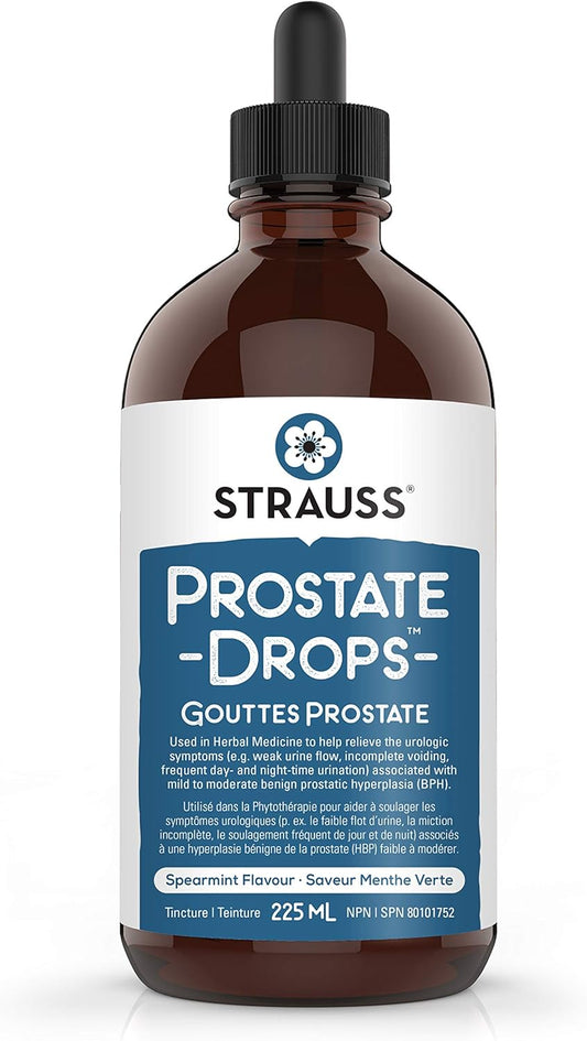 Strauss Naturals Prostate Drops - Men's Prostate Supplement for Urologic Support - Gluten/Soy/Non-GMO - 225ml