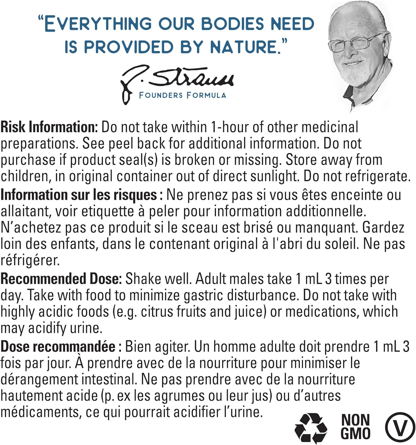 Strauss Naturals Prostate Drops - Men's Prostate Supplement for Urologic Support - Gluten/Soy/Non-GMO - 225ml