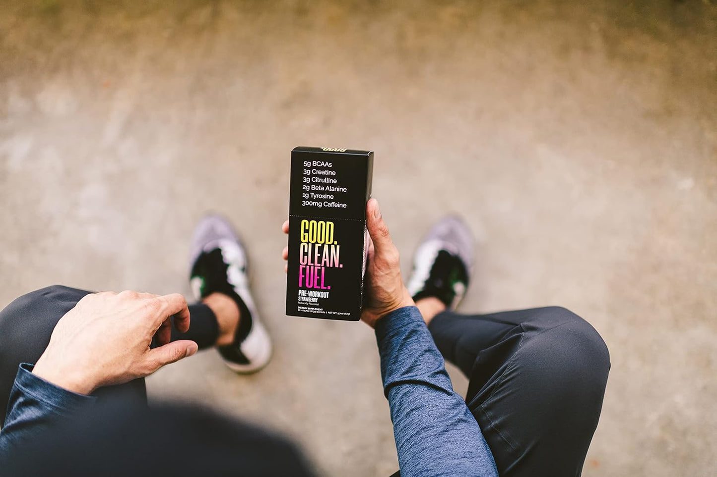 Strawberry Flavored Pre-Workout Fuel with Caffeine, BCAAs, Beta Alanine, Creatine, Tyrosine, Citrulline - 10 Stick Packs - No Sugar
