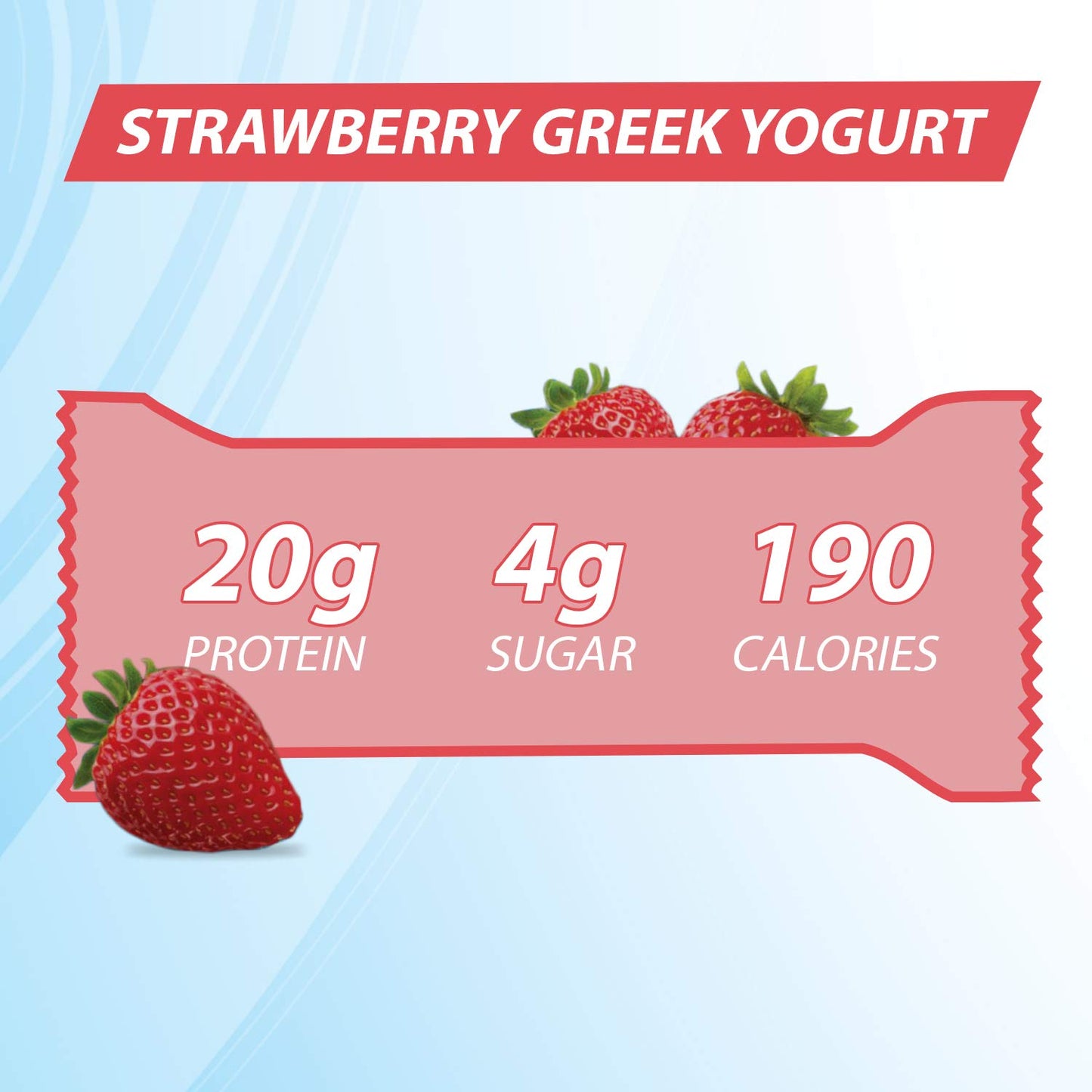 Strawberry Greek Yogurt High Protein Bars, Low Sugar, Gluten Free, Nutritious Snacks for Energy, 12 Bars Total