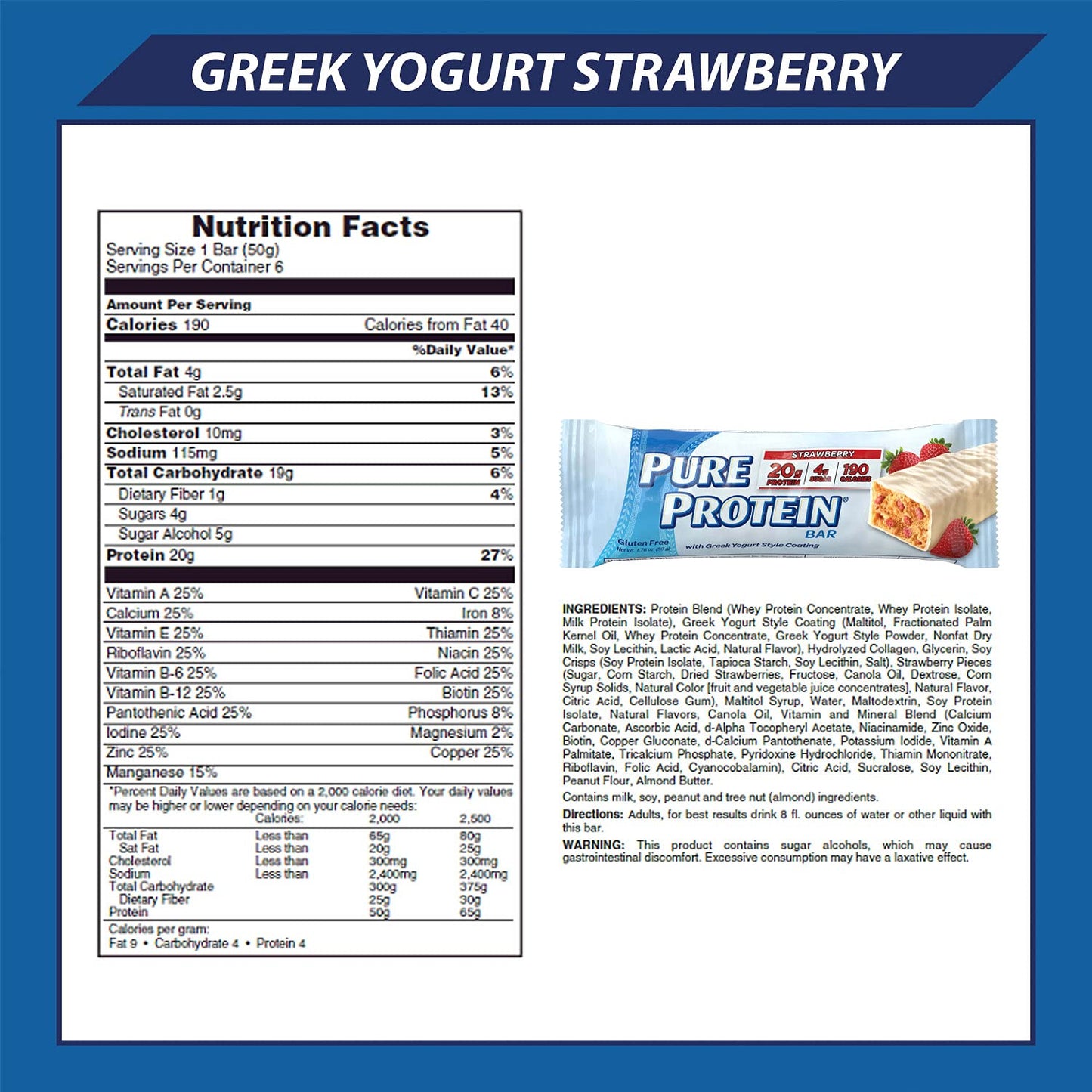 Strawberry Greek Yogurt High Protein Bars, Low Sugar, Gluten Free, Nutritious Snacks for Energy, 12 Bars Total