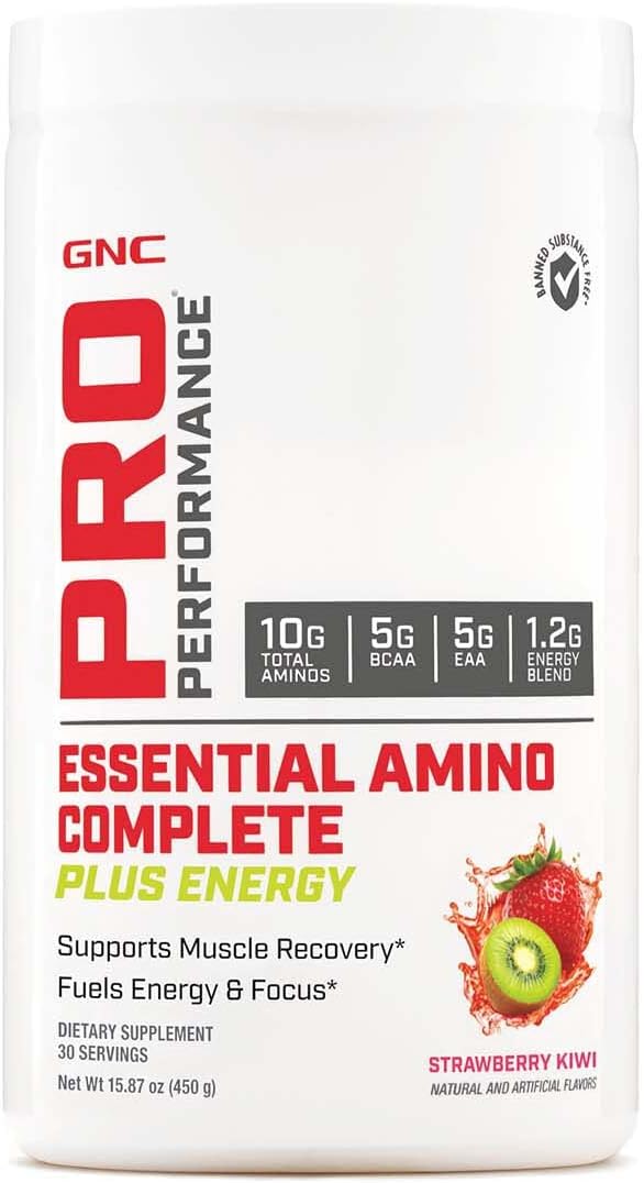 Strawberry Kiwi GNC Pro Performance Essential Amino Complete Plus Energy - 15.9 oz. for Muscle Recovery