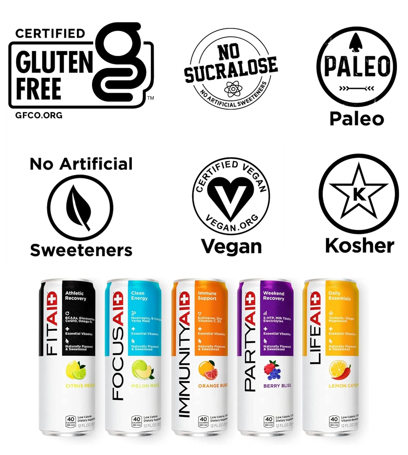 Strawberry Lemonade Post Workout Recovery Drink - BCAAs, Glucosamine, Electrolytes - Paleo, Vegan, Gluten-Free - 40 Calories - 12 Fl Oz Can - Pack of 24