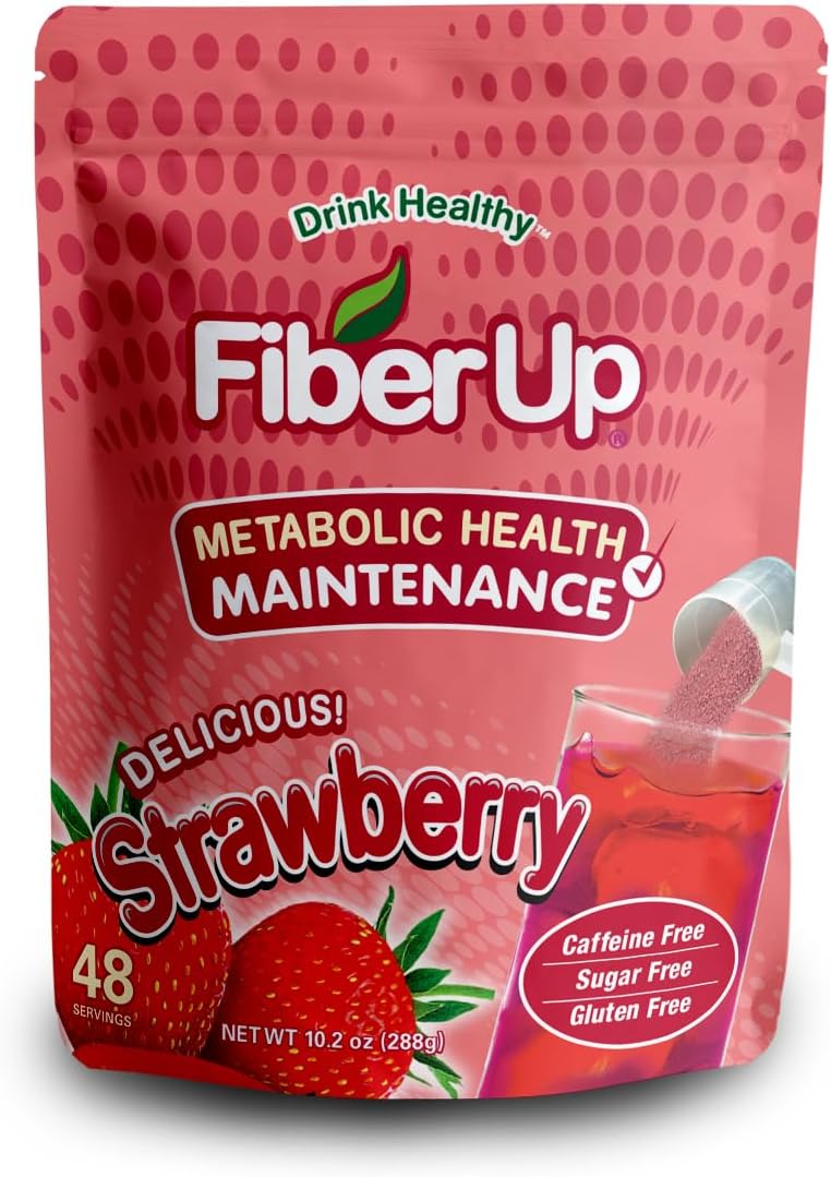Strawberry Prebiotic Soluble Fiber Supplement - 48 Servings, Delicious Way to Boost Fiber Intake