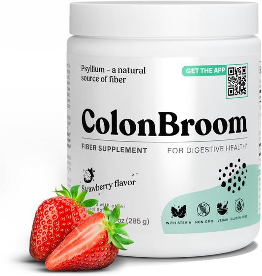 Strawberry Psyllium Husk Powder for Colon Cleanse & Gut Health - Vegan, Gluten Free Fiber Supplement (50 Servings)