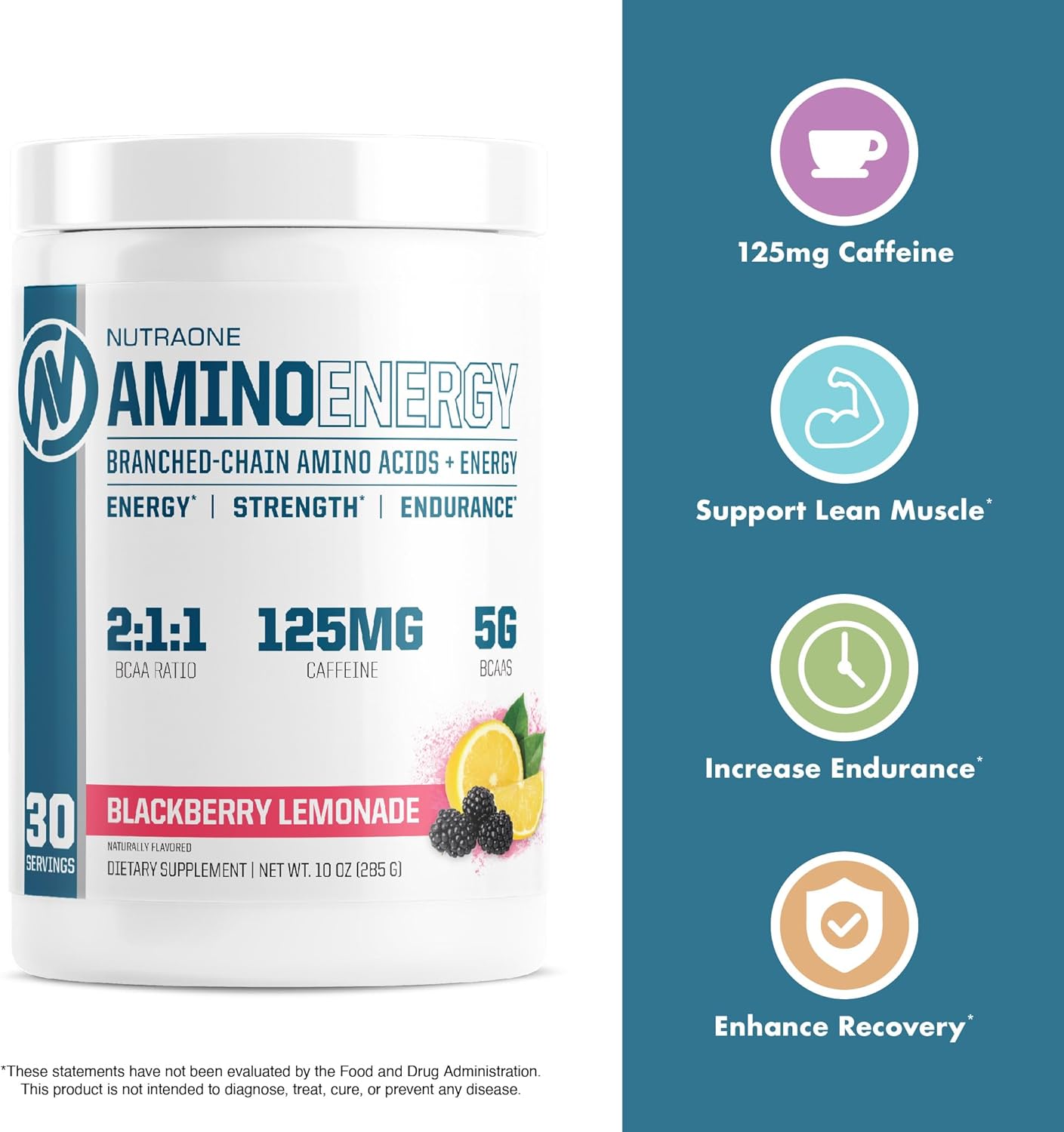 Strawberry Watermelon Amino Energy BCAA Powder Pre-Workout Supplement - 30 Servings