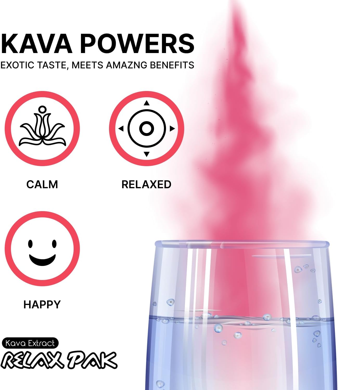 Strawberry Watermelon Kava Extract Powder Packets - Mitra9 Kava Powder RelaxPak | Mood Enhancer | Plant Based | Promotes Calm & Clarity | Single-Serving Stick (10)