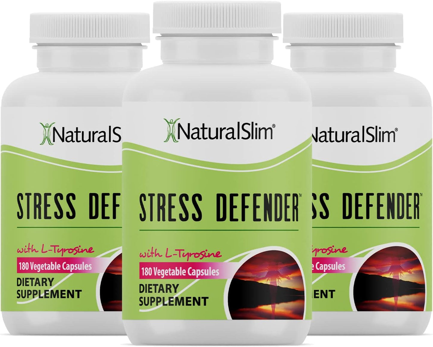 Stress Defender L Tyrosine & Vitamin B5 Natural Supplements - Energy & Focus Support - 180 Capsules (2 Pack)